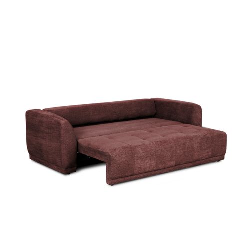 Canapé 3 places convertible AUSTIN tissu bordeaux