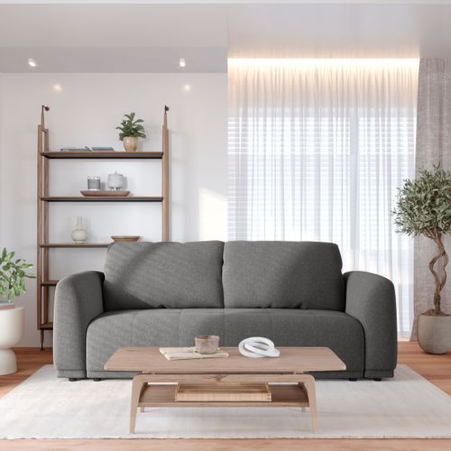Canapé 3 places convertible AUSTIN tissu gris foncé