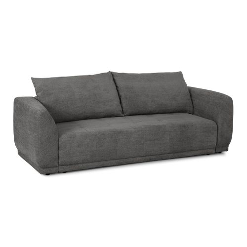 Canapé 3 places convertible AUSTIN tissu gris foncé