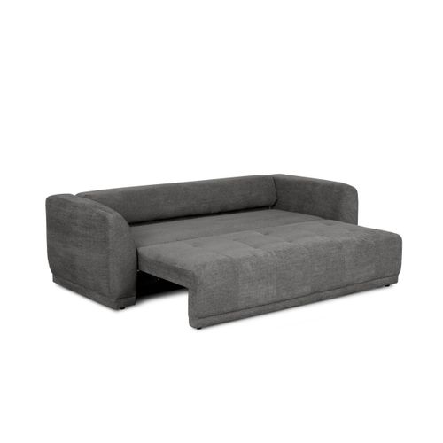 Canapé 3 places convertible AUSTIN tissu gris foncé