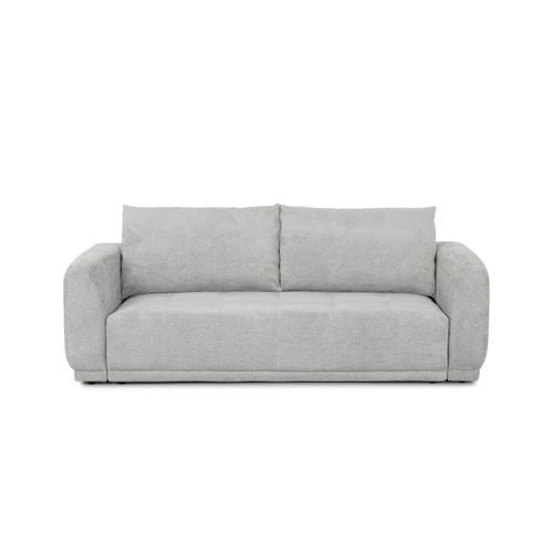 Canapé 3 places convertible AUSTIN tissu gris clair