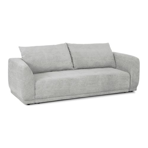 Canapé 3 places convertible AUSTIN tissu gris clair