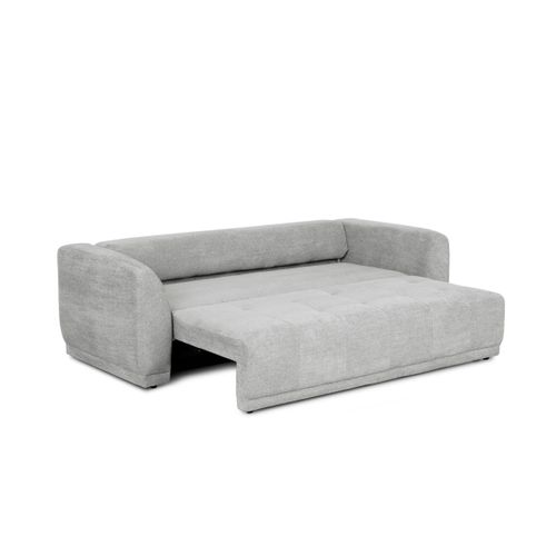 Canapé 3 places convertible AUSTIN tissu gris clair