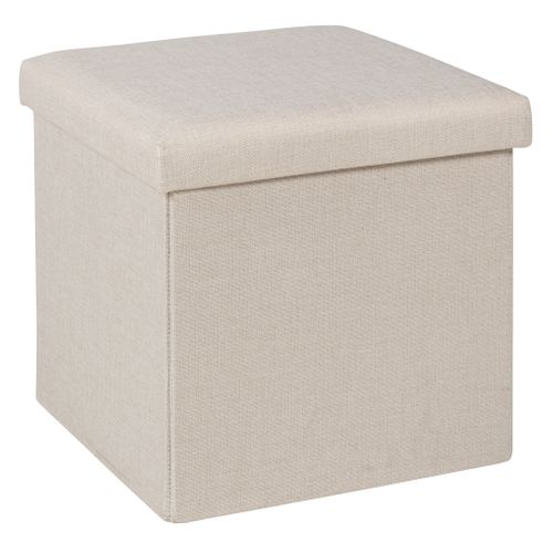 Pouf pliable H. 38 cm PAULINE Ecru