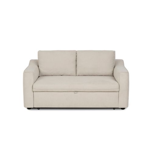 Canapé 2 places convertible GOLDIE tissu beige