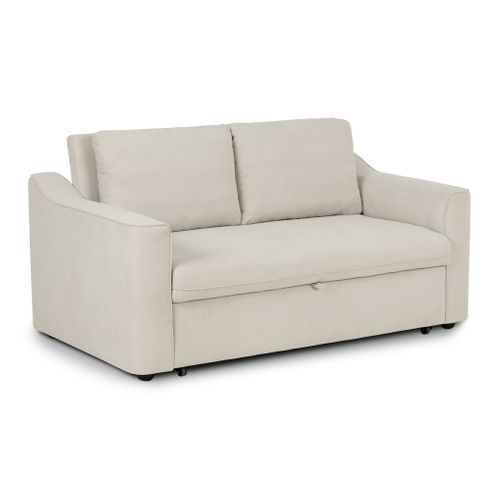 Canapé 2 places convertible GOLDIE tissu beige