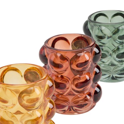 Photophore H. 9 cm MAIA Rouge, vert ou jaune