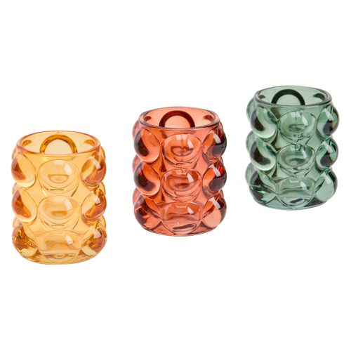 Photophore H. 9 cm MAIA Rouge, vert ou jaune