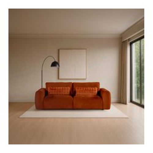 Canapé 3 places BELLO tissu terra cotta