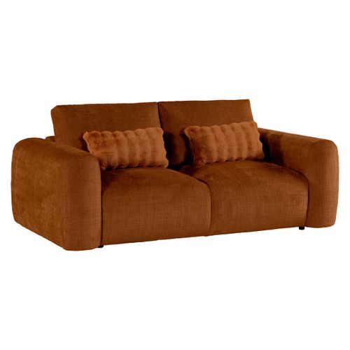 Canapé 2 places BELLO tissu terra cotta