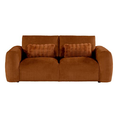 Canapé 2 places BELLO tissu terra cotta