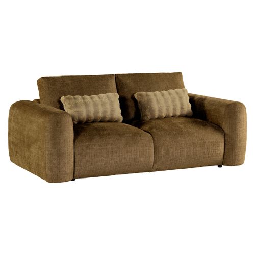 Canapé 2 places BELLO tissu marron