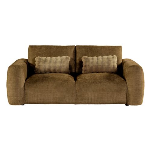 Canapé 2 places BELLO tissu marron
