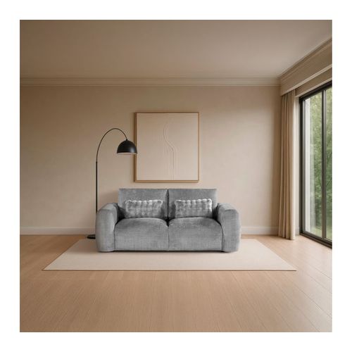Canapé 2 places BELLO tissu gris