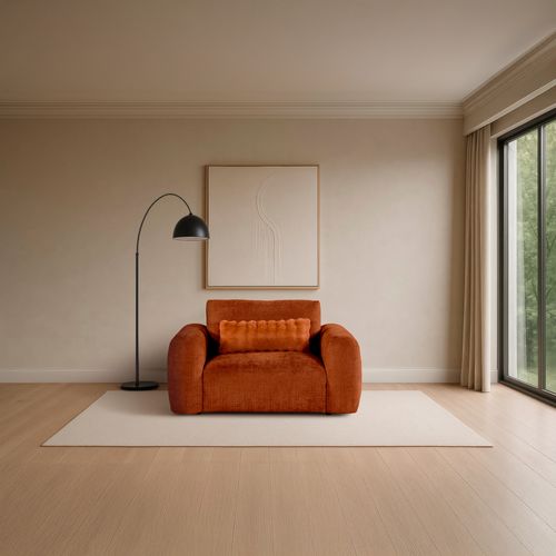 Fauteuil BELLO tissu terra cotta