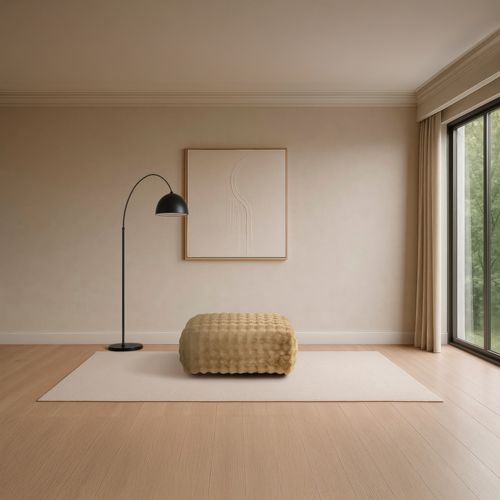 POUF BELLO tissu marron