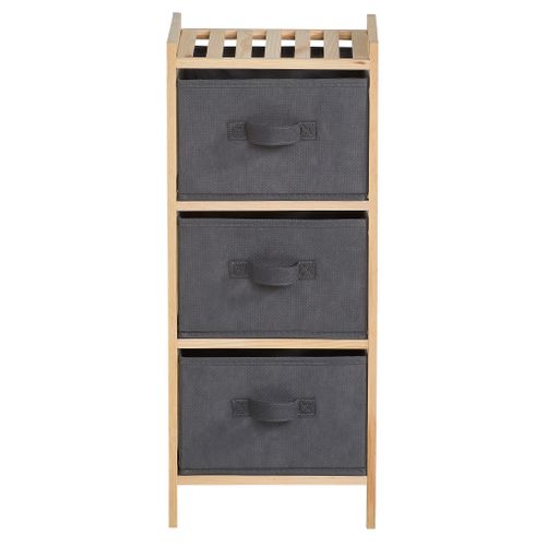 Tour 3 tiroirs ALICE Gris / Naturel