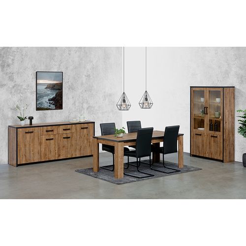 Vitrine 2 Pleines + 2 Portes Vitrées Emie