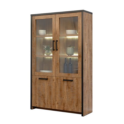 Vitrine 2 Pleines + 2 Portes Vitrées Emie