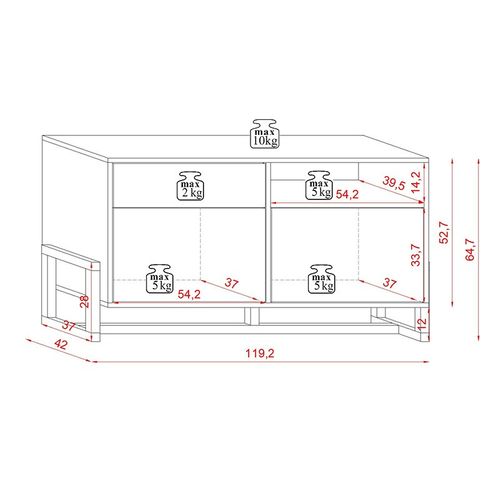Buffet 1 Tiroir 2 Portes Oslo Blanc