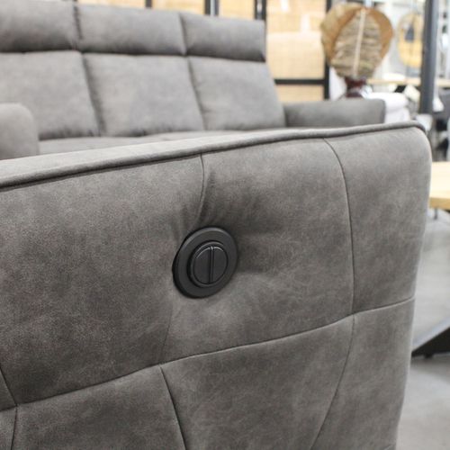 Canapé 3 Places Électrique Relax Gris Anthracite Lito