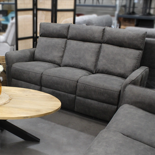 Canapé 3 Places Électrique Relax Gris Anthracite Lito