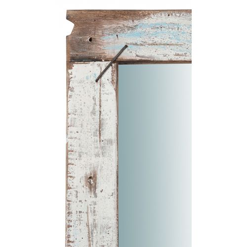 Miroir Mural Shabby Peint À La Main - Bois Recyclé - 180x65,5 Cm