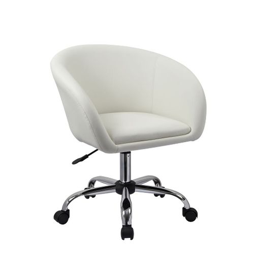 Fauteuil à Roulette Tabouret Chaise De Bureau Blanc Bur09021