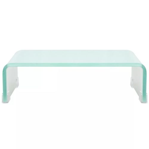 Meuble Télé Buffet TV Télévision Design Pratique Support Pour Moniteur 40 Cm Verre Blanc 2502227