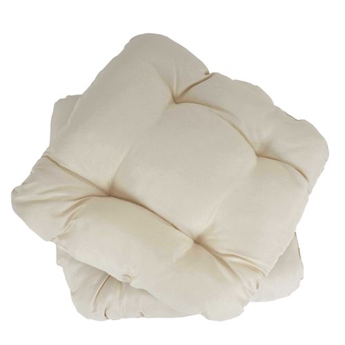 2x Coussins De Chaise De Jardin Terrasse Balcon 41x38x8cm Tissu Crème 04_0000434