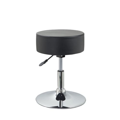 Tabouret Chaise Noir Hauteur Réglable Synthétique Noir Tabo09025