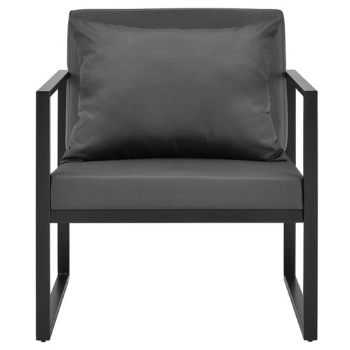 2 X Chaises Extérieures Robustes Avec Coussins Confortables Noir 70 X 60 X 60 Cm 03_0