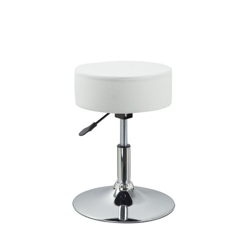 Tabouret Chaise Noir Hauteur Réglable Cuir Synthétique Blanc Tabo09030