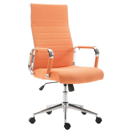 Fauteuil De Bureau En Tissu Orange Avec Assise Rembourrée Pivotant Bur10238