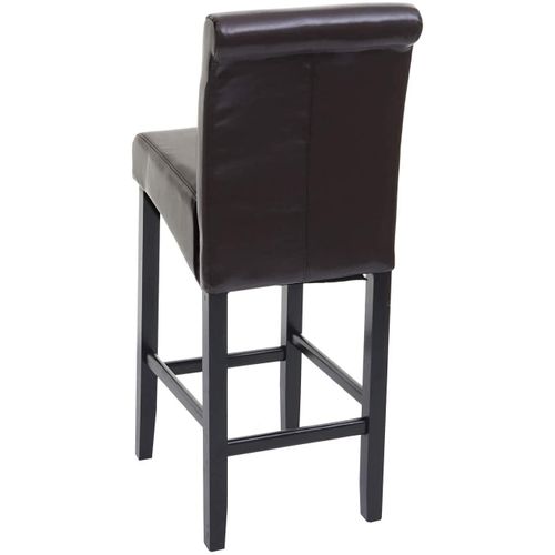 Lot De 2 Tabourets De Bar En Synthétique Marron Pieds Foncés Avec Repose Pieds Tdb04004