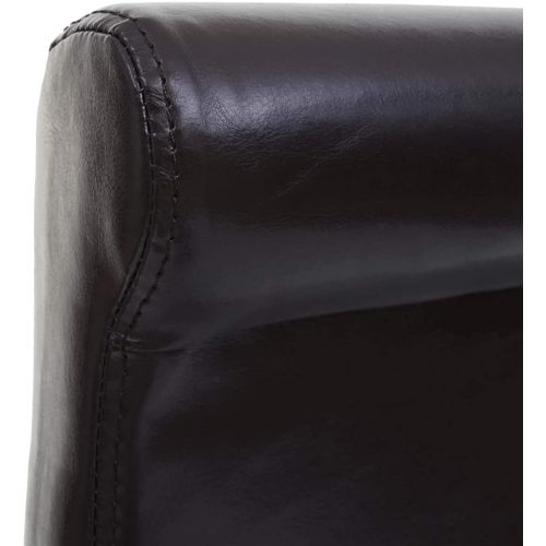 Lot De 2 Tabourets De Bar En Synthétique Marron Pieds Foncés Avec Repose Pieds Tdb04004