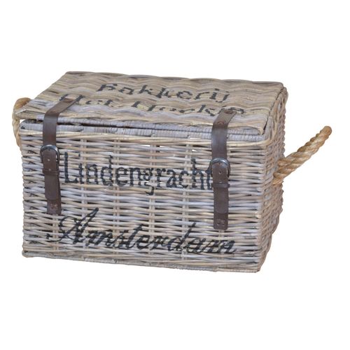 Coffre De Rangement En Rotin Kubu Gris Tissé à La Main Dec05052