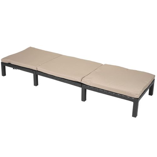 Transat Chaise Longue De Jardin En Poly-rotin Anthracite Coussin Mdj04130