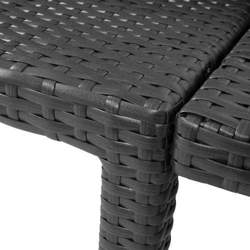 Transat Chaise Longue De Jardin En Poly-rotin Anthracite Coussin Mdj04130