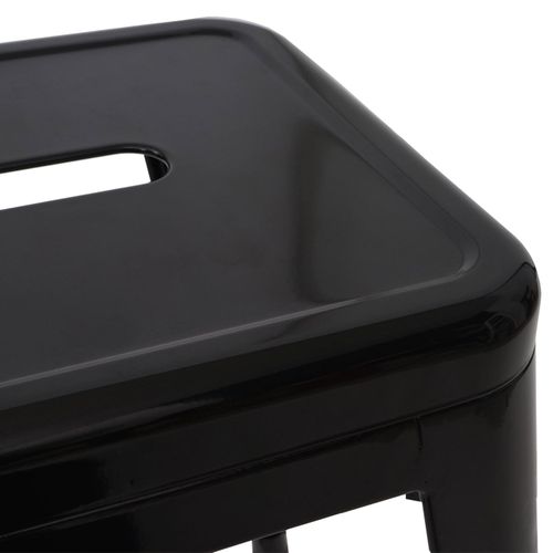 4x Tabourets De Bar Design Industriel En Métal Empilable Noir 04_0005227