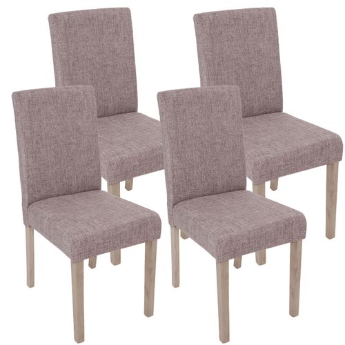 Lot De 4 Chaises De Salle à Manger Cuisine En Tissu Gris Pieds En Bois Clair 04_0000599
