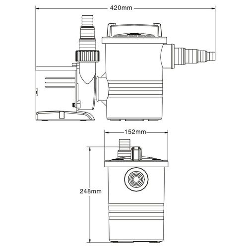 Pompe De Piscine 8000 Litres Par Heure Circulation 100 Watts Avec Filtre Eco 16_00019