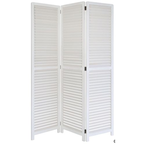 Paravent 3 Panneaux En Bois 120x170cm - Blanc
