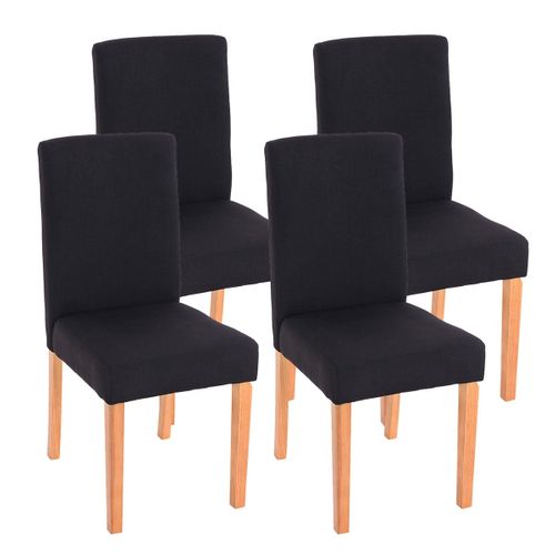 Lot De 4 Chaises De Salle à Manger En Tissu Noir Pieds Clairs Design Moderne Cds04117