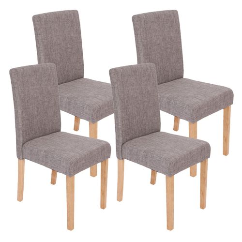 Lot De 4 Chaises De Salle à Manger En Tissu Gris Pieds Clairs Cds04118