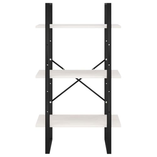 Étagère De Rangement Design 60 X 30 X 105 Cm Bois De Pin Massif Blanc 02_0000626