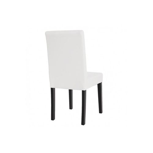 Lot De 2 Chaises De Salle à Manger Synthétique Blanc Mat Pieds Foncés Cds04037