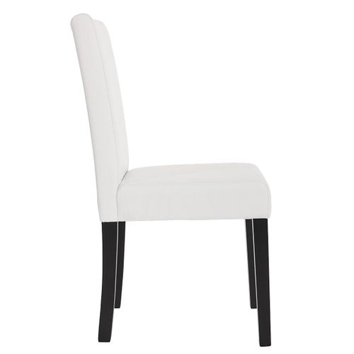 Lot De 2 Chaises De Salle à Manger Synthétique Blanc Mat Pieds Foncés Cds04037