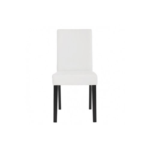 Lot De 2 Chaises De Salle à Manger Synthétique Blanc Mat Pieds Foncés Cds04037