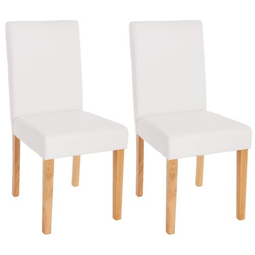 Lot De 2 Chaises De Salle à Manger Synthétique Blanc Mat Pieds Clairs Cds04038